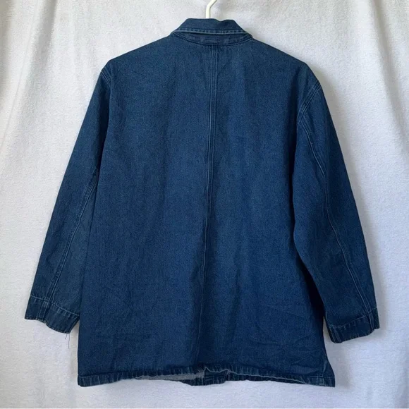 Vintage 90s Sag Harbor size medium oversized blue denim barn jacket - Picture 5 of 7
